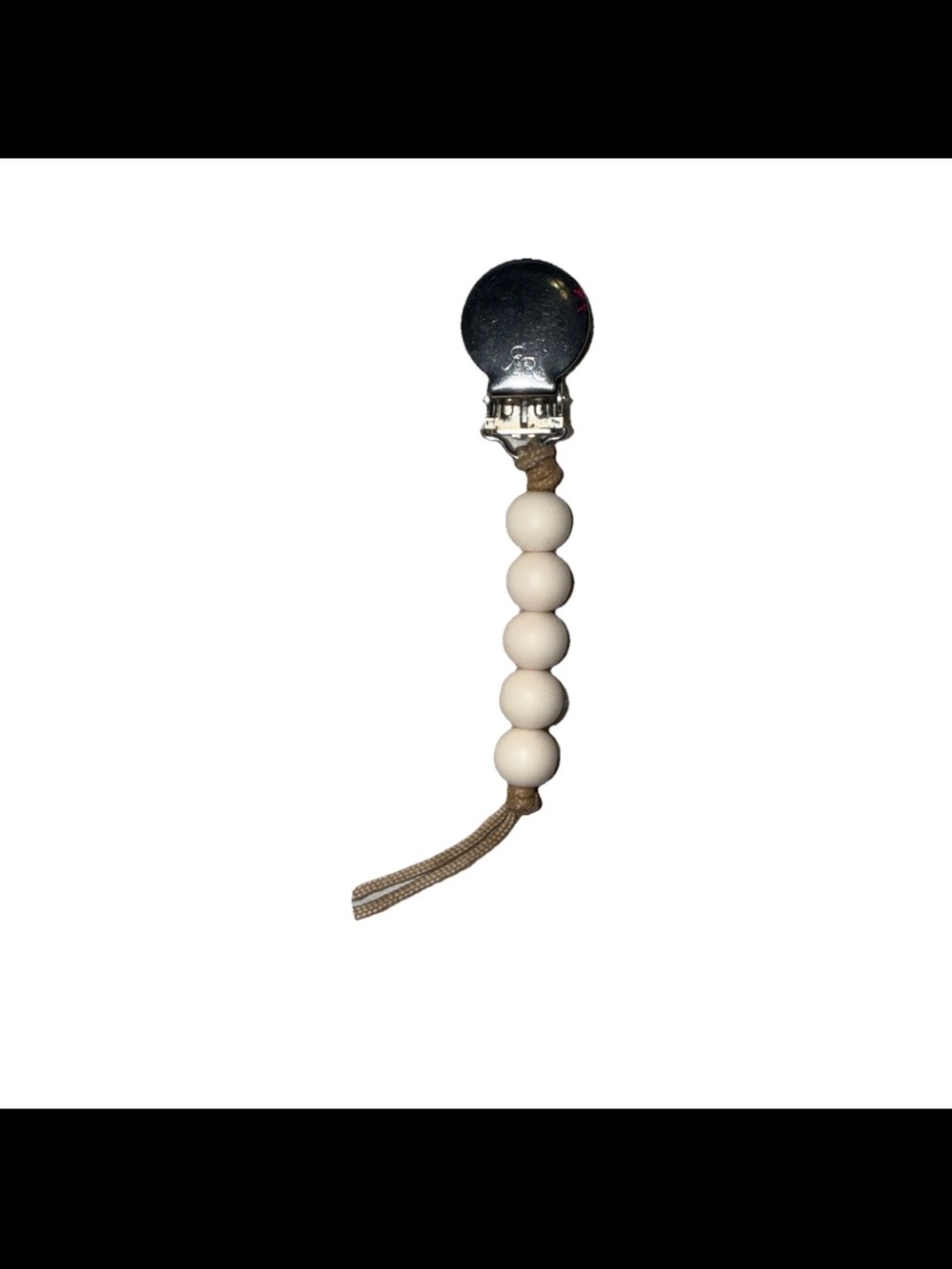 Ryan & Rose Cutie Minimalist Beaded Pacifier Clip / Soother Holder - White